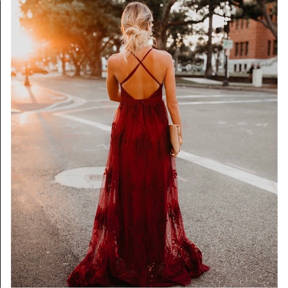 Last 1 5⭐️ VICI /ANTONIA/ Lace Backless Maxi Dress - Picture 5 of 8